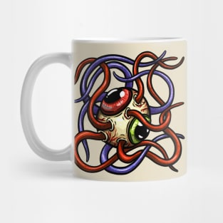 Eyeball Tentacles Weird ARt Rockabilly Tattoo Cartoon Style Eye Mug